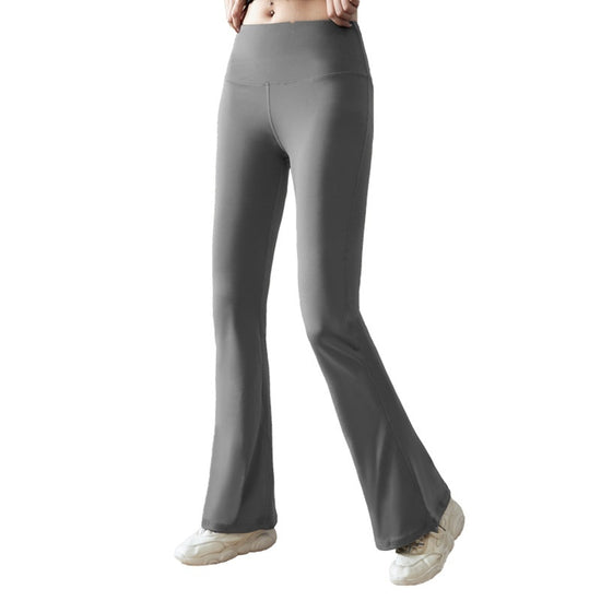 Casual Sports Pants Female High Elastic Nude Feel Absorption Quick-drying Horn High Waist Anti-curl