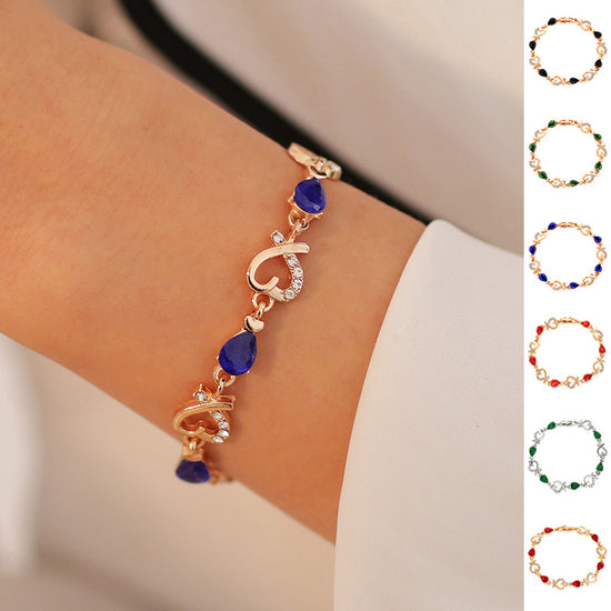 Hollow Love Bracelet With Rhinestones Heart-shaped Bracelet