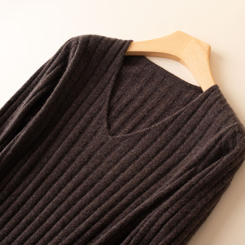 Over the knee wool knit dress