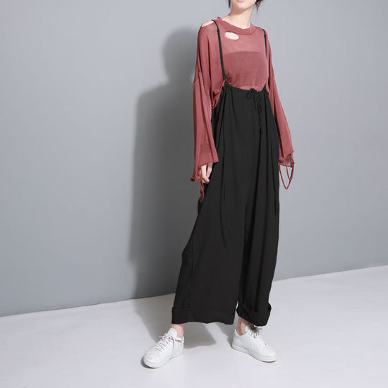 Literary wind sling to adjust a variety of wearing comfortable cotton and linen loose wide leg pants