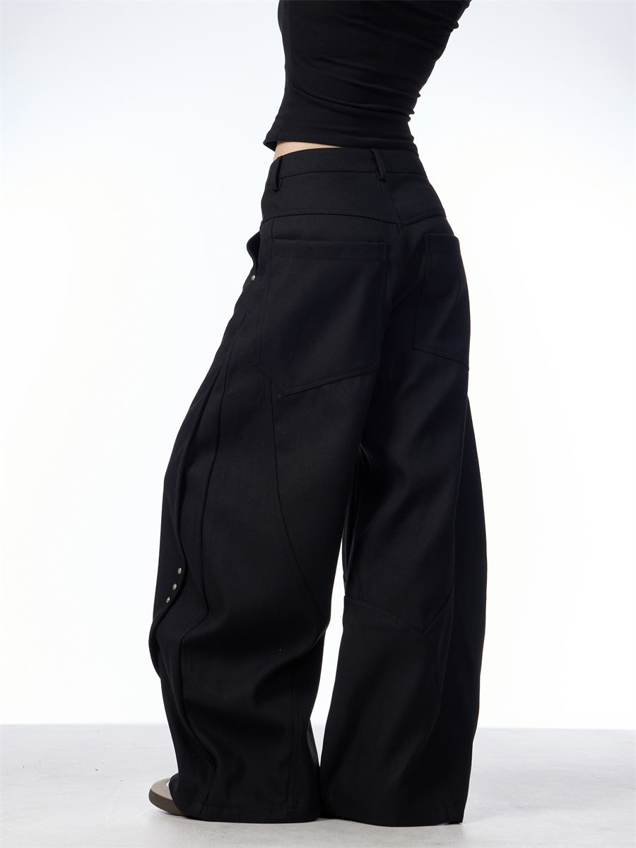 Stitching Machete Casual Pants Women's Wide-leg Trousers