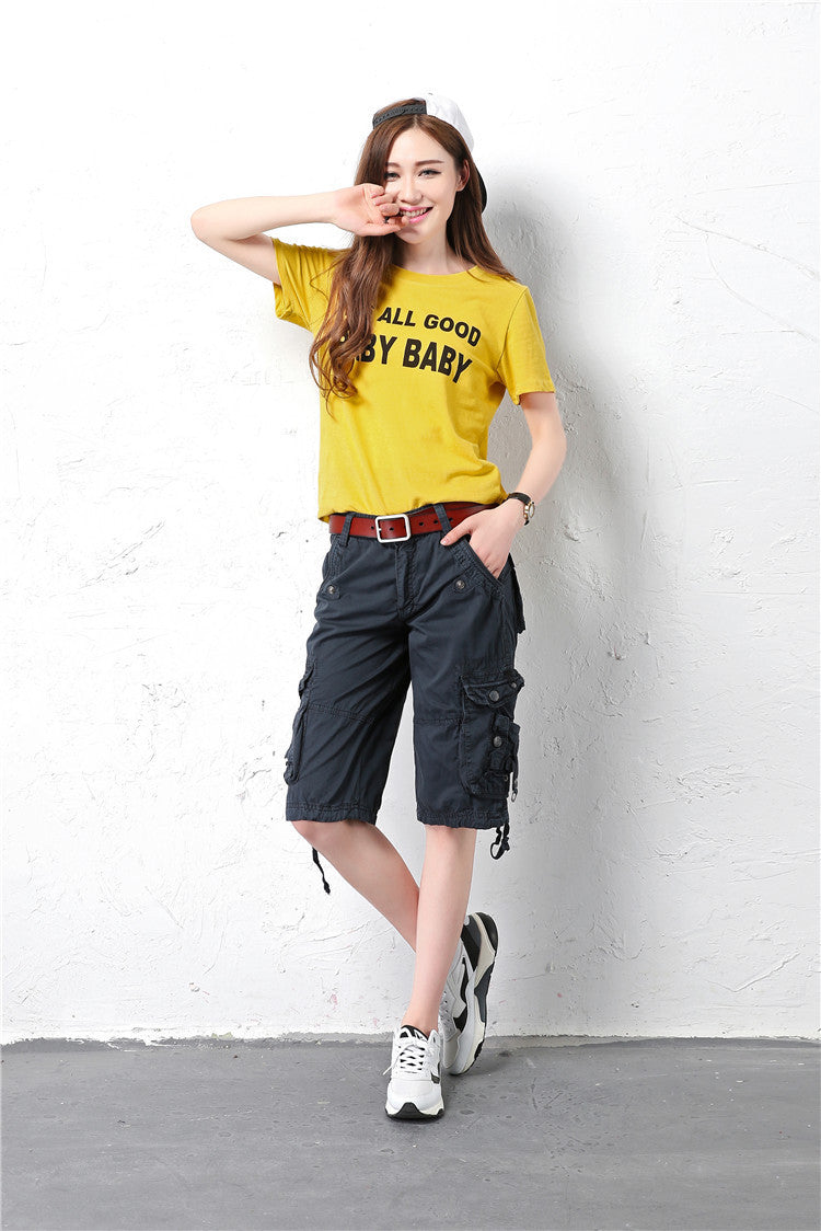 Casual Pants Loose Overknee Cropped Pants Multicolor Plus Size