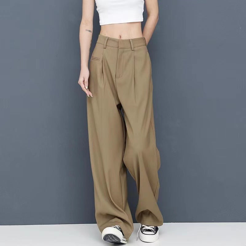 Design Drape Wide-leg Casual Pants Straight-leg Pants