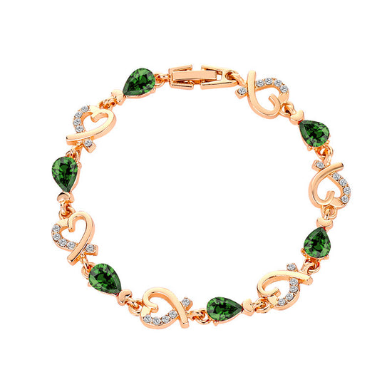 Hollow Love Bracelet With Rhinestones Heart-shaped Bracelet
