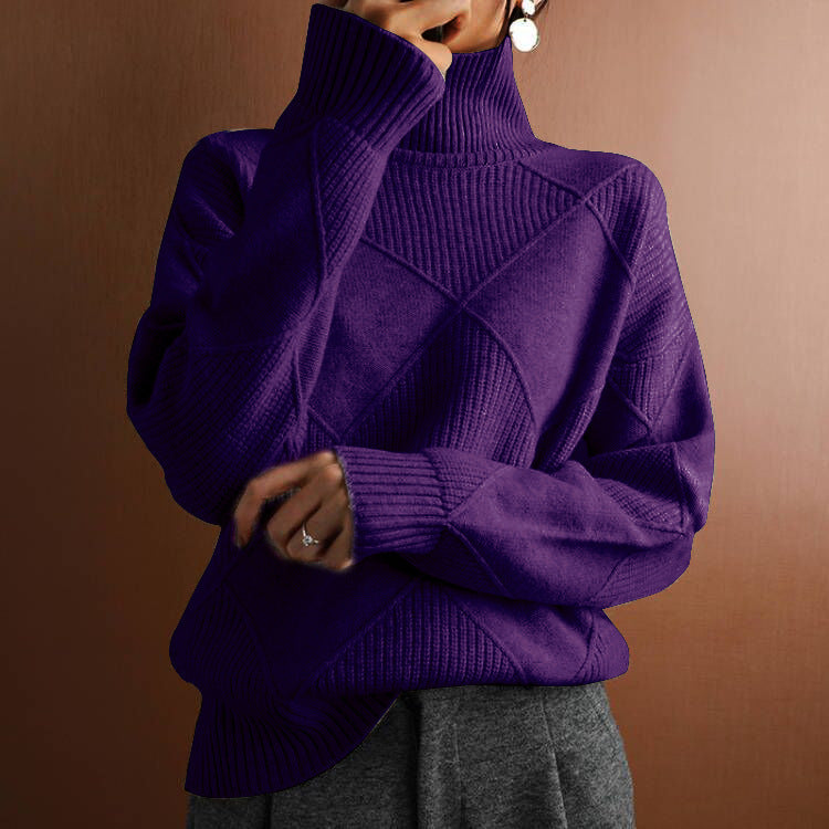 Loose High Collar Warm Sweater Women