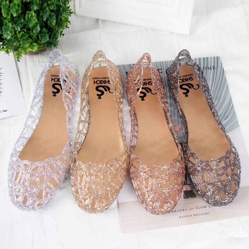Crystal Jelly Shoes Hollow Mesh Sandals