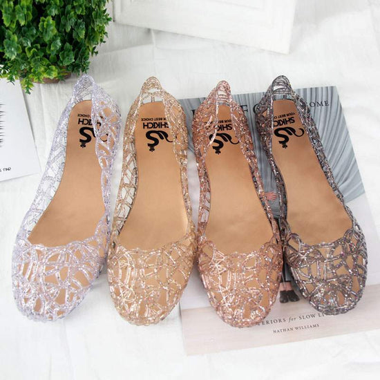 Crystal Jelly Shoes Hollow Mesh Sandals