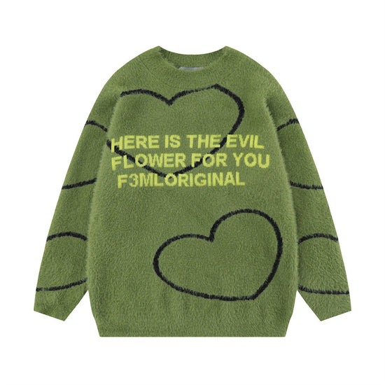 Loose Casual Long Sleeves Pullover Knitwear Fashion Brand Design Sense