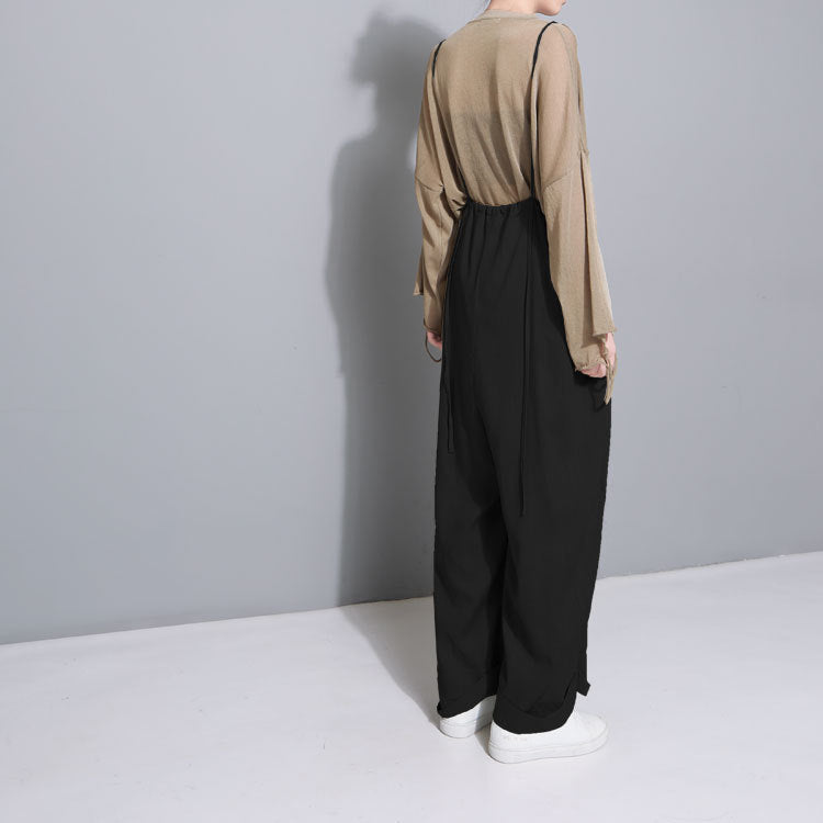 Literary wind sling to adjust a variety of wearing comfortable cotton and linen loose wide leg pants