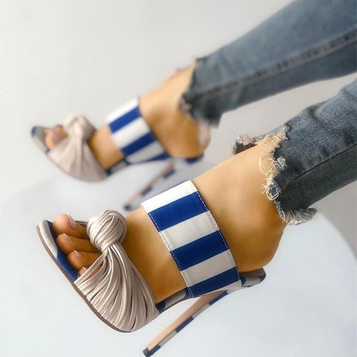 European and American style color matching stiletto shoes