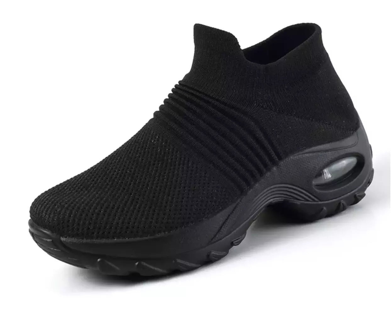 Wedge heel plus size knitted air cushion shoes