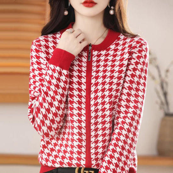 Cardigan Coat Women's Sweater Loose Round Neck