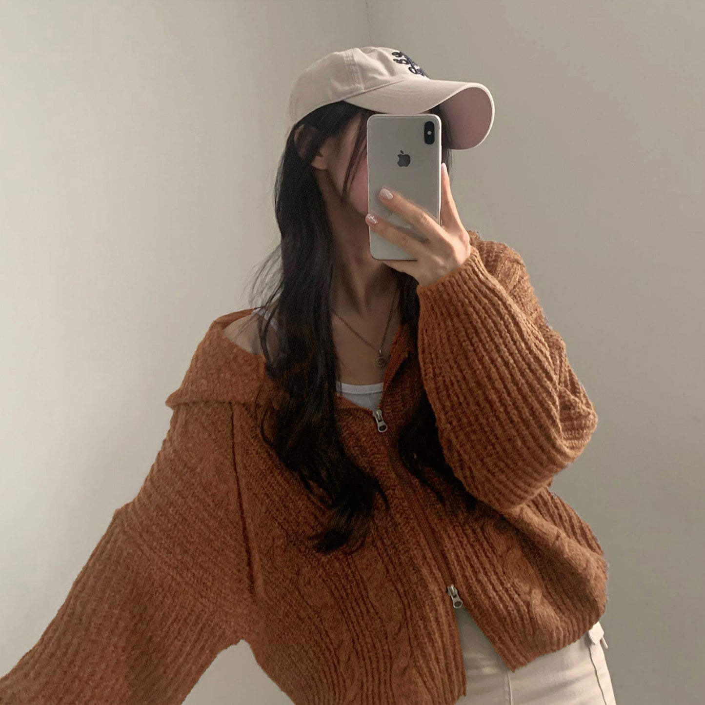 Hooded Long Sleeve Knitted Sweater Cardigan Coat Women