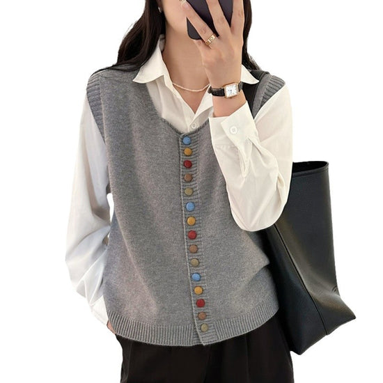 Knitted Vest Women's Spring And Autumn Outer Wear Cardigan