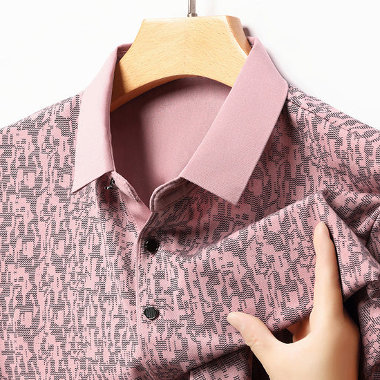 Summer Men's Thin Business Lapel Polo Shirt Short Sleeve