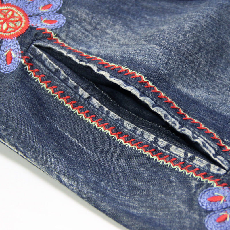 Denim dress with belt