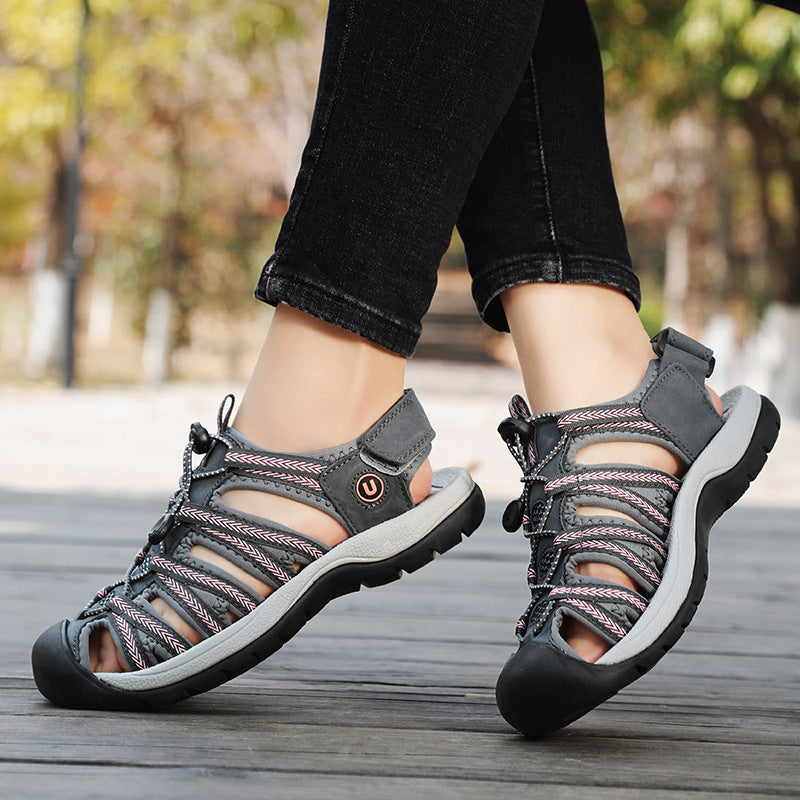 Women's Toe Box Sandals Plus Size Casual Beach Shoes