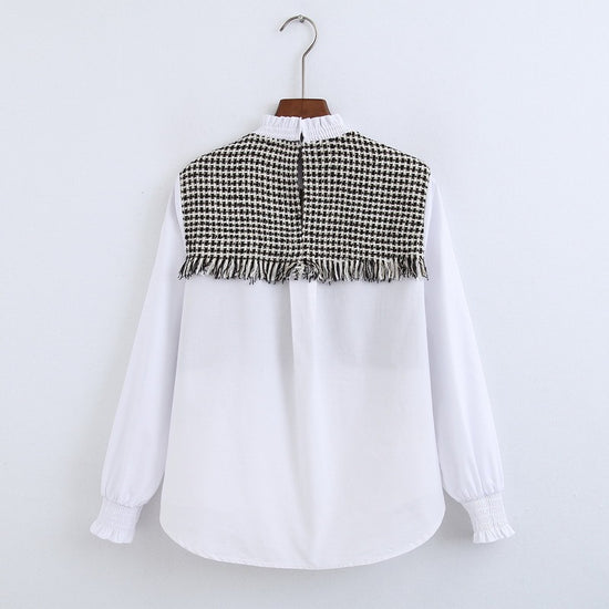 Tweed panel shirt