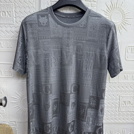 New Ice Silk Men's Short Sleeve All-match Fashion Round Neck