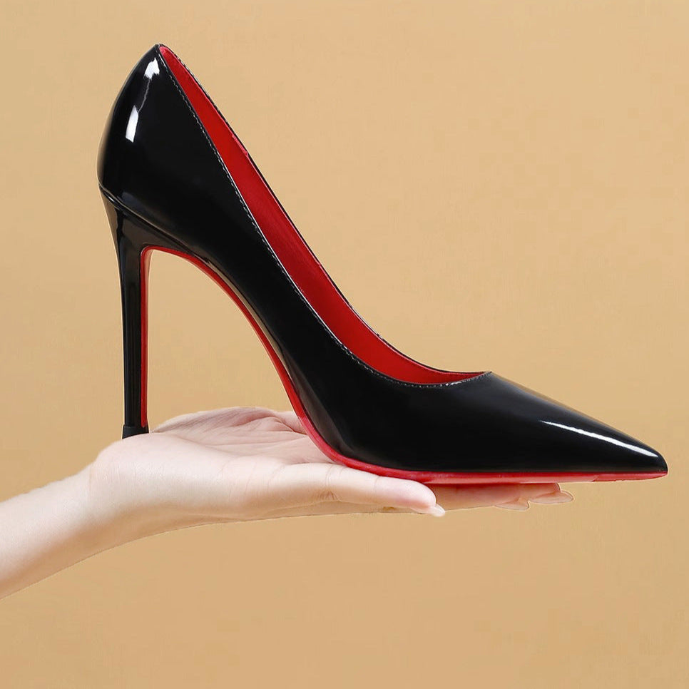 Black With Red Background High Heels Women's Stiletto Heel Pumps