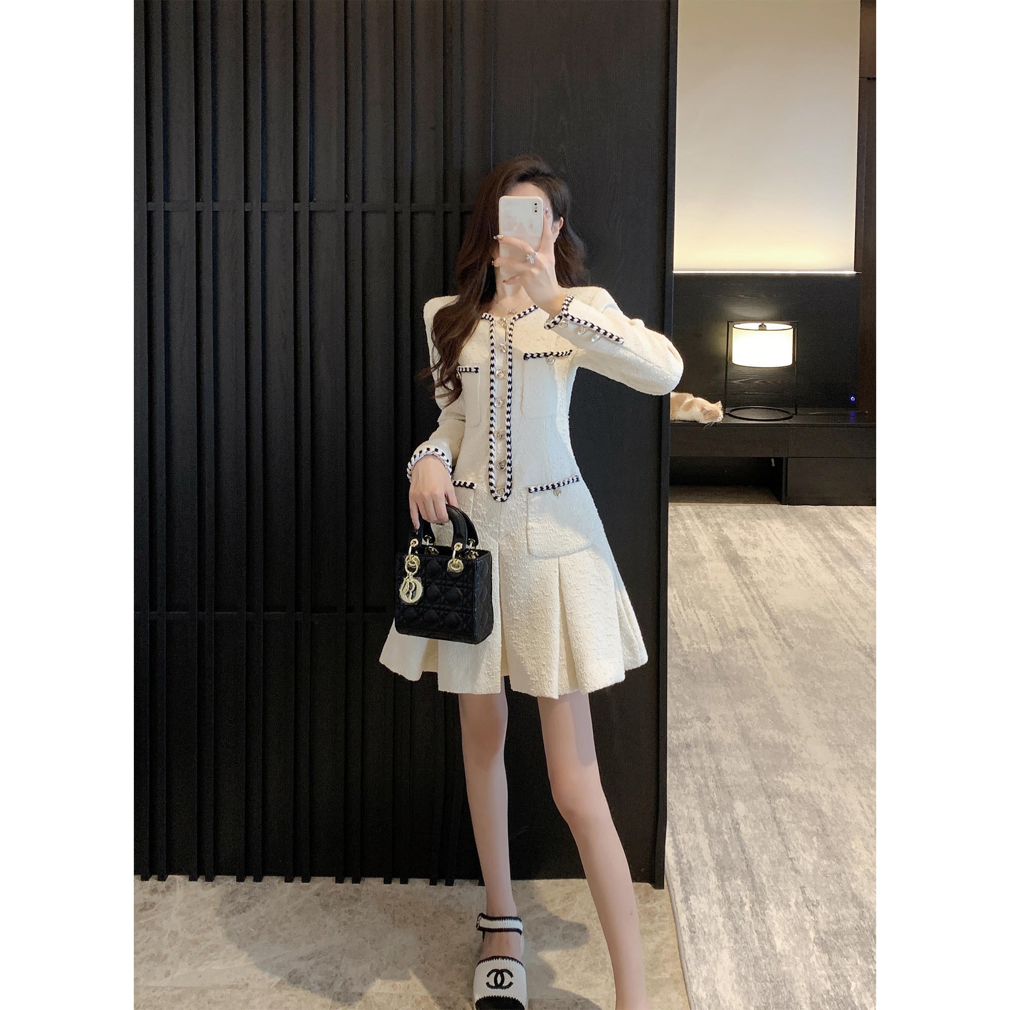 Women's French-style Tweed Dress