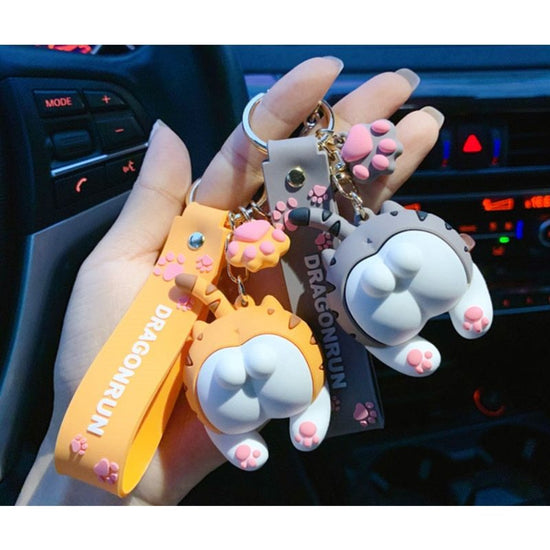 Cartoon Cat Butt Keychain Car Key Chain Bag Pendant