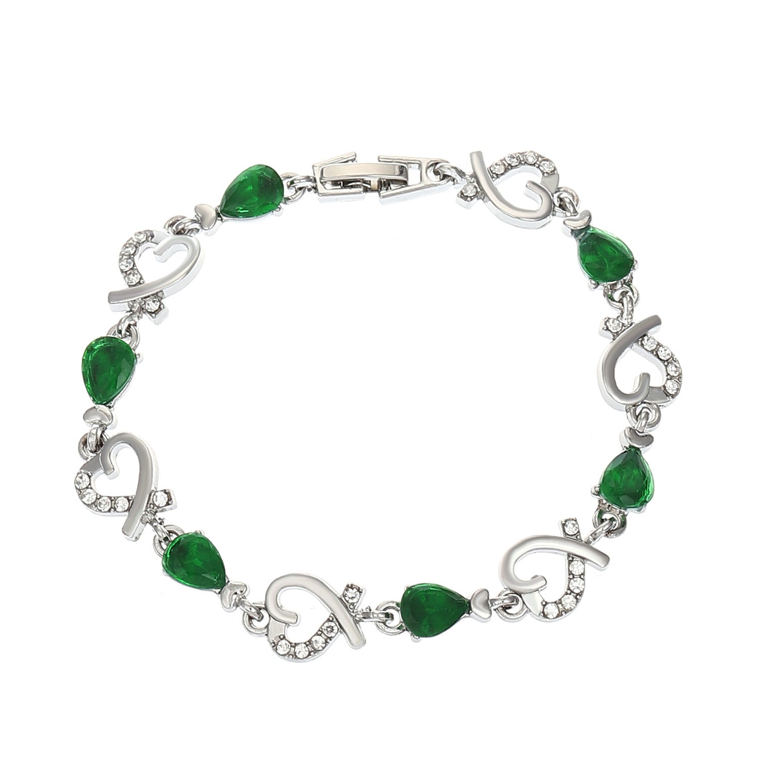 Hollow Love Bracelet With Rhinestones Heart-shaped Bracelet