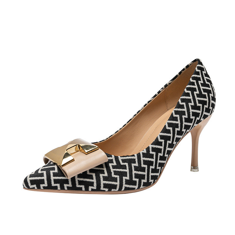 Small Town Style High Heels Women's Style Pointed Toe Stiletto