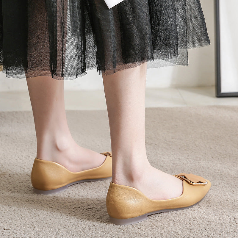 Women's Hollow Large Size Pointed Toe Flats