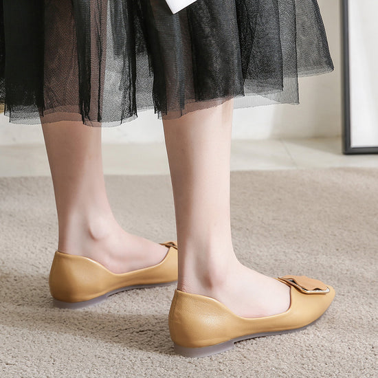 Women's Hollow Large Size Pointed Toe Flats