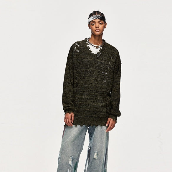 Unisex High Street Ripped Sweater
