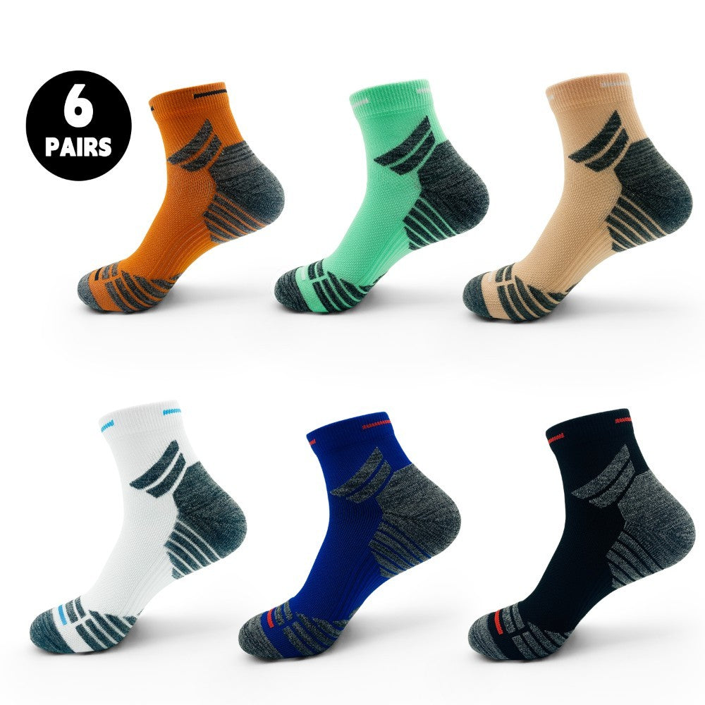 Padded Ankle Socks, 6 Pairs In A Pack. Sports Running Socks