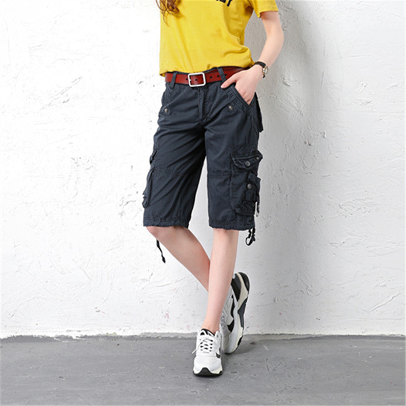 Casual Pants Loose Overknee Cropped Pants Multicolor Plus Size