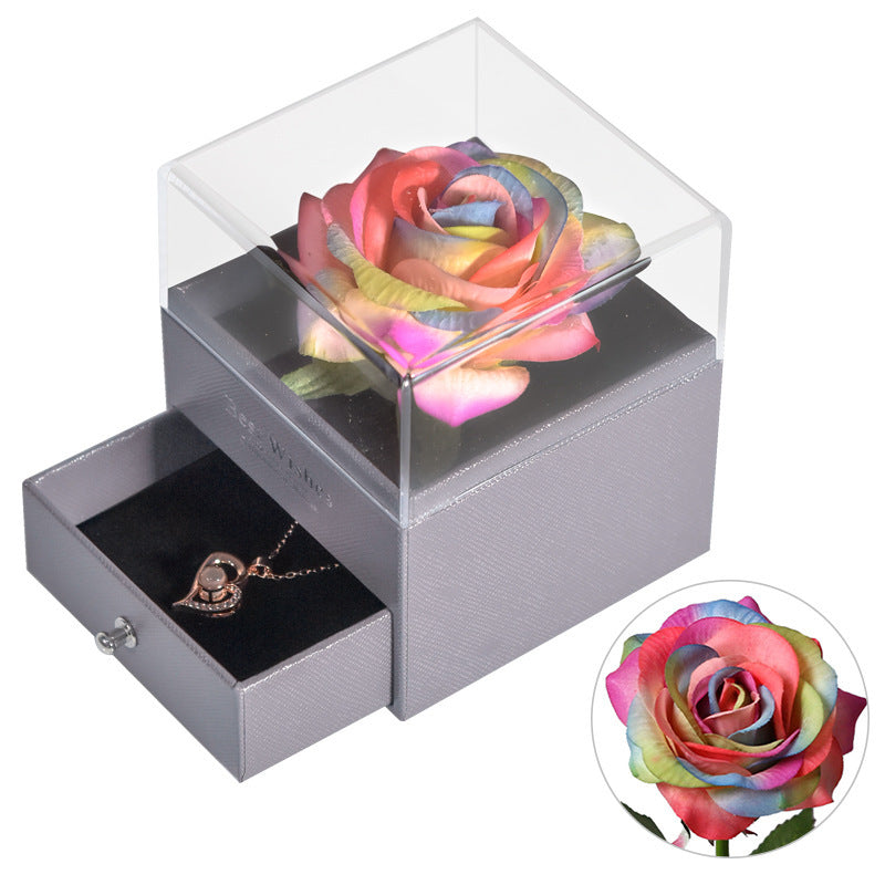 Jewelry Box Preserved Flower Rose Necklace Box