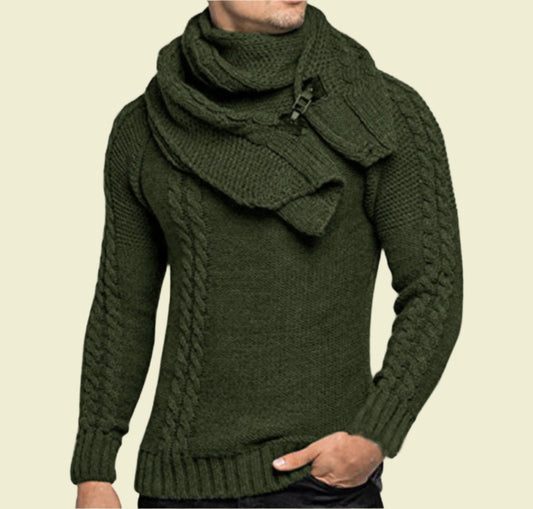 Men Winter Sweater Fashion Slim Fit Pullover Man Warmth Tops