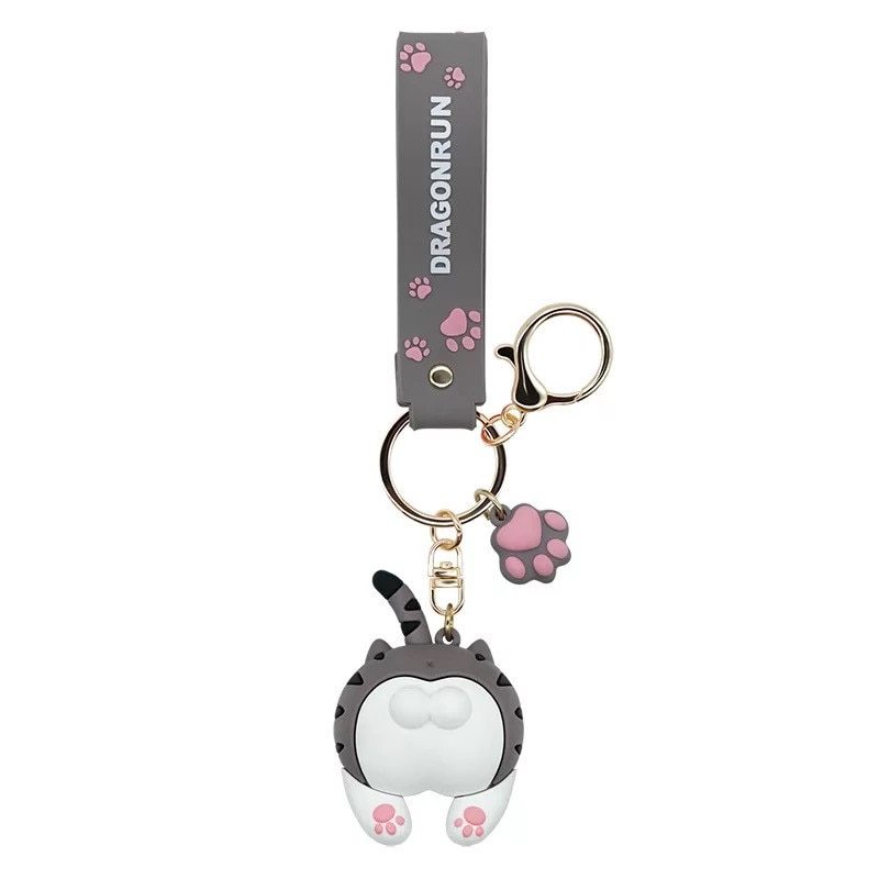 Cartoon Cat Butt Keychain Car Key Chain Bag Pendant