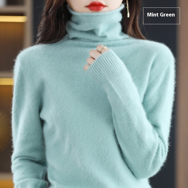 Pullover Short Mink Wool Knitted Sweater Bottoming Shirt