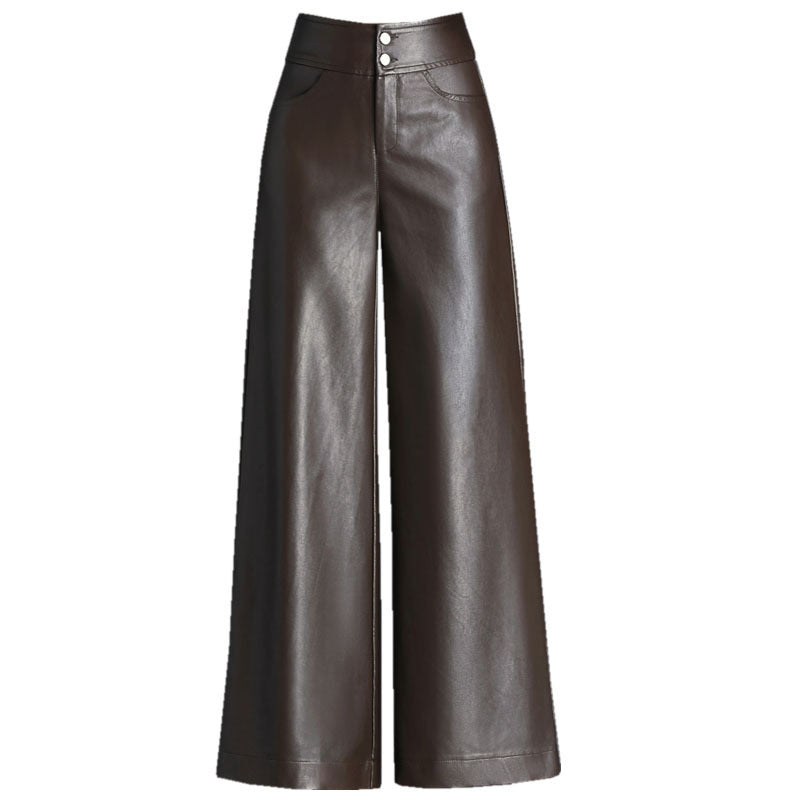 High Waist Thickened Loose Big Leg Straight All-matching Wide Leg Pants For Women