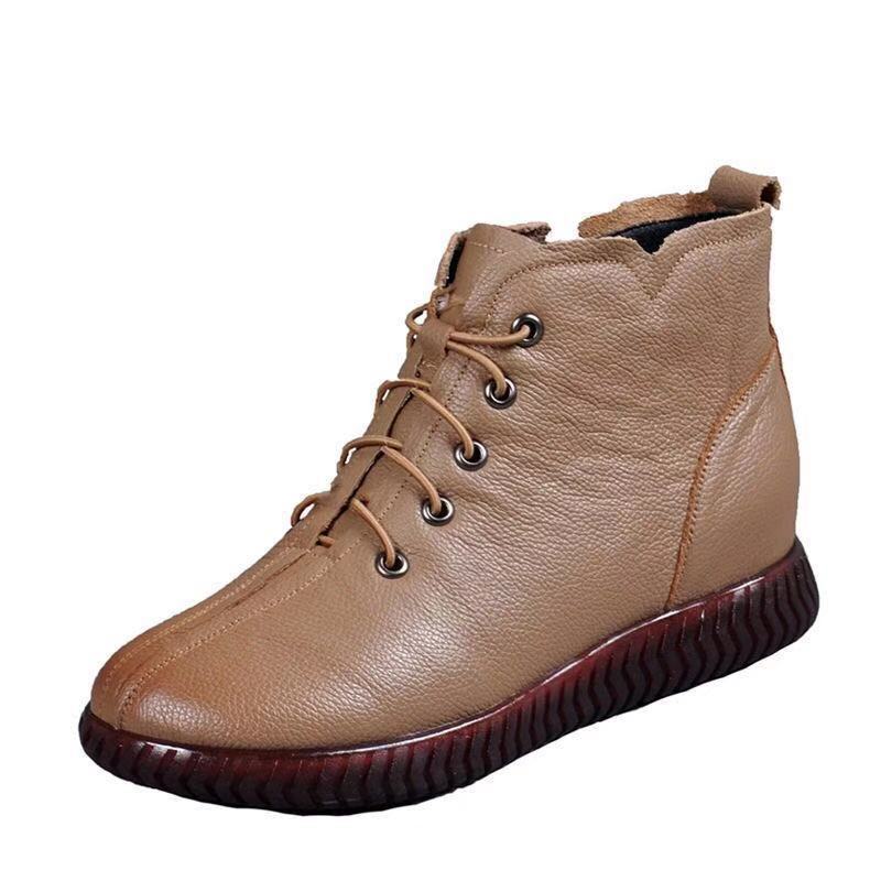Low-cut Short Soft-soled Casual Bootsretro Mother Leather Boots