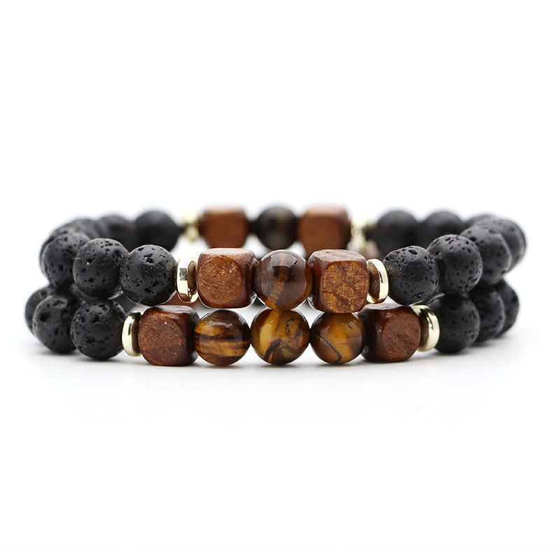 New jewelry bracelet lava volcanic stone tiger's eye bracelet