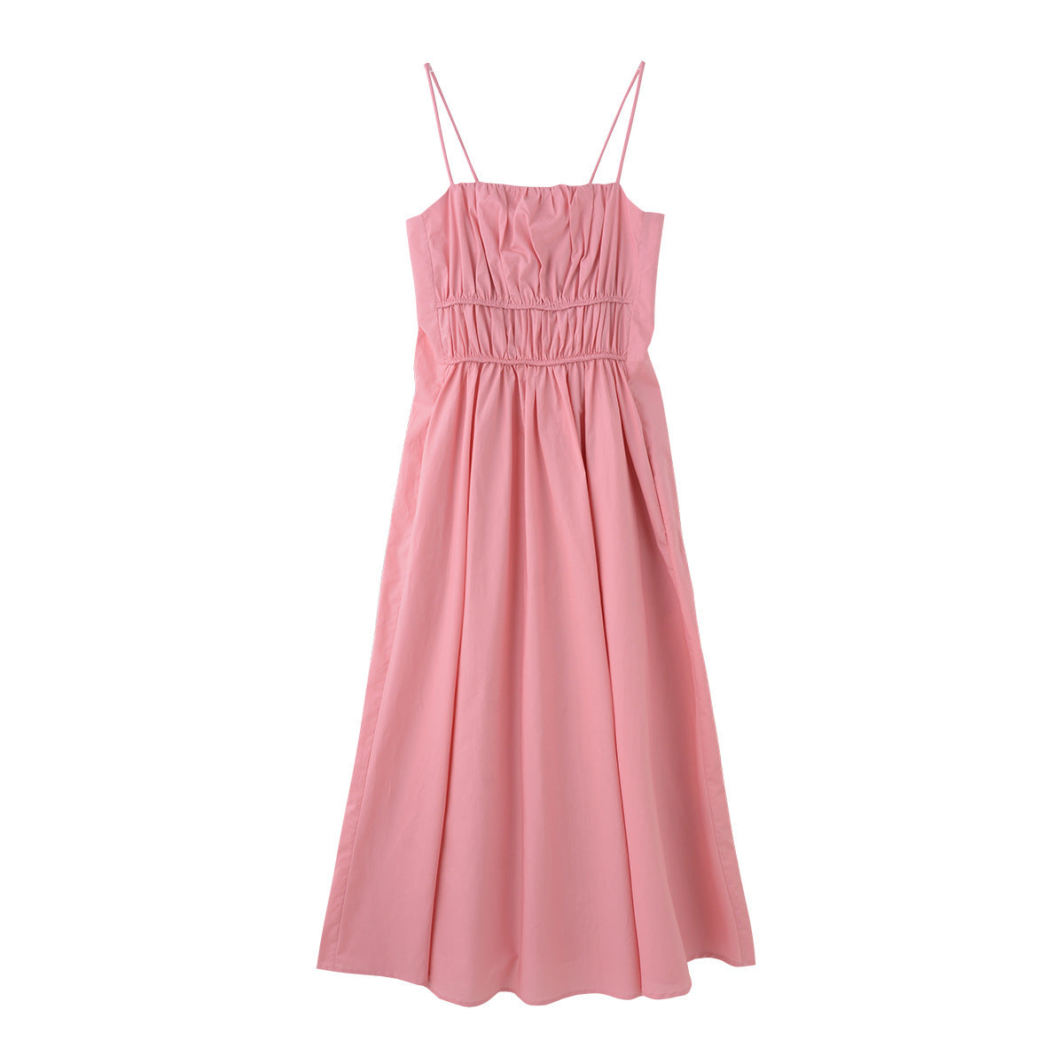 Wrapped Chest Strap Dress Cotton Blended Mid-length