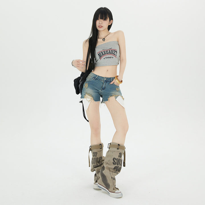 Fashion Personalized Washed Denim Shorts For Women