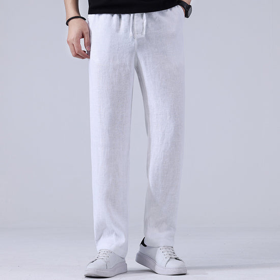 Men's Straight Wide Casual Loose Sports Elastic Trousers