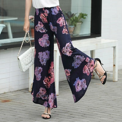 Women's high waist drape large size wide leg pants