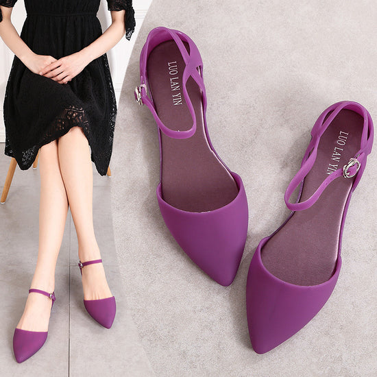 Korean Style Baotou Sandals Female Summer Flat Jelly