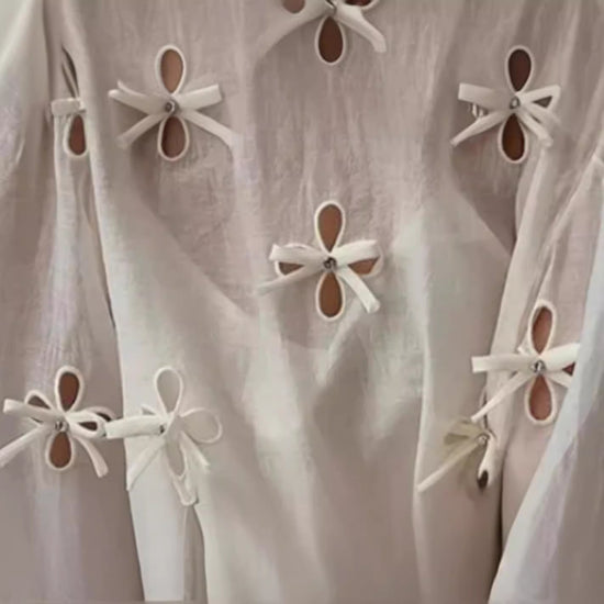 Women's Sling Shirt Hollow Bow Shirt