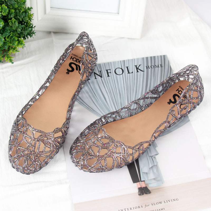 Crystal Jelly Shoes Hollow Mesh Sandals
