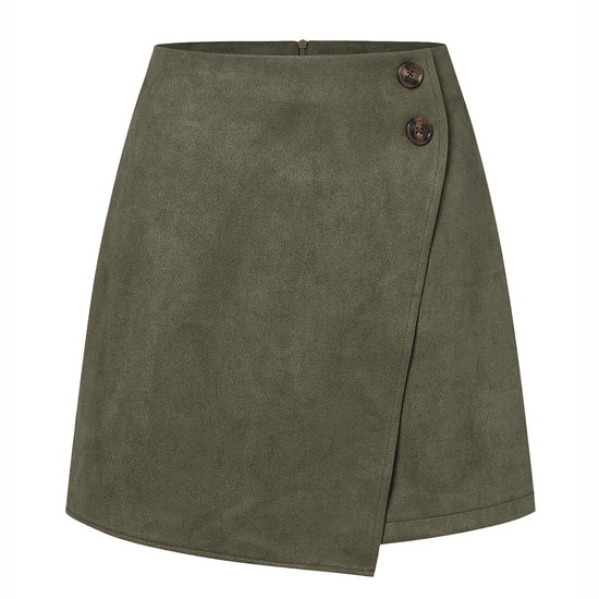 Women's Autumn And Winter Suede Irregular Skirt