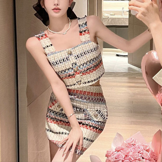 Women's French-style Hot Girl Camisole Skirt Two-piece Set