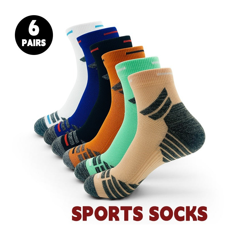 Padded Ankle Socks, 6 Pairs In A Pack. Sports Running Socks